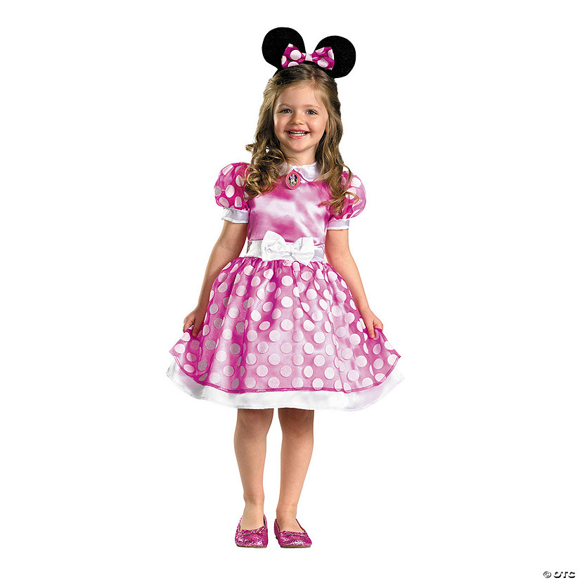 Girl's Pink Classic Minnie Mouse Costume Image