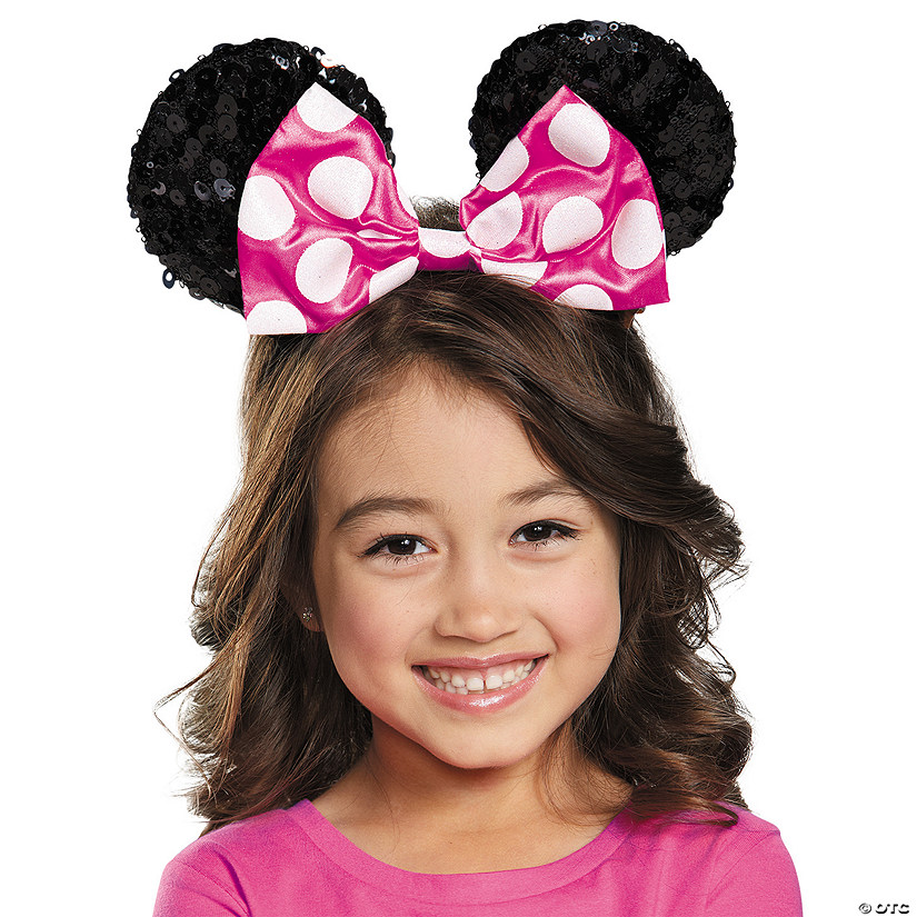 Girl's Pink Minnie Mouse Sequin Ears Image