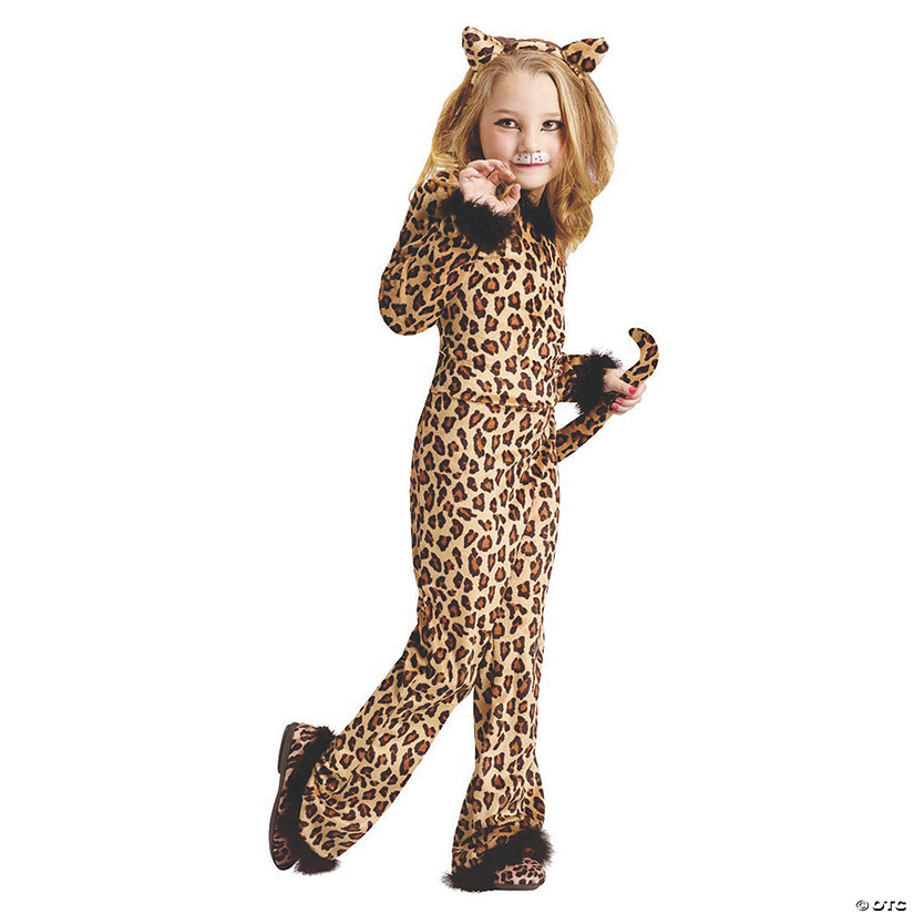Girl's Pretty Leopard Costume - Large Image