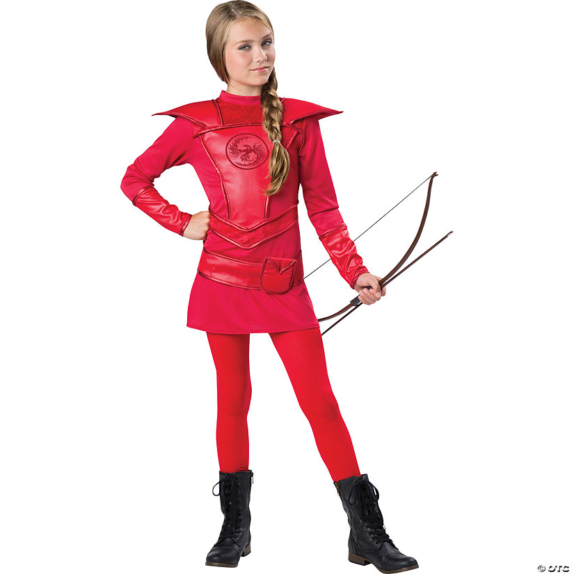 Girl's Red Warrior Huntress Costume Halloween Express