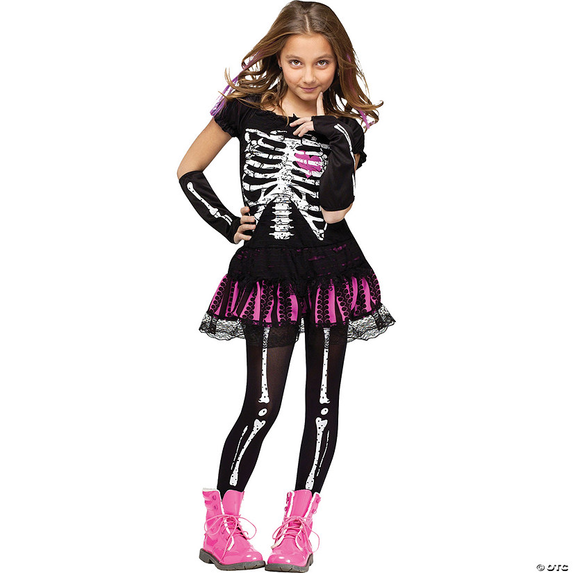 Girl's Skeleton Costume Image