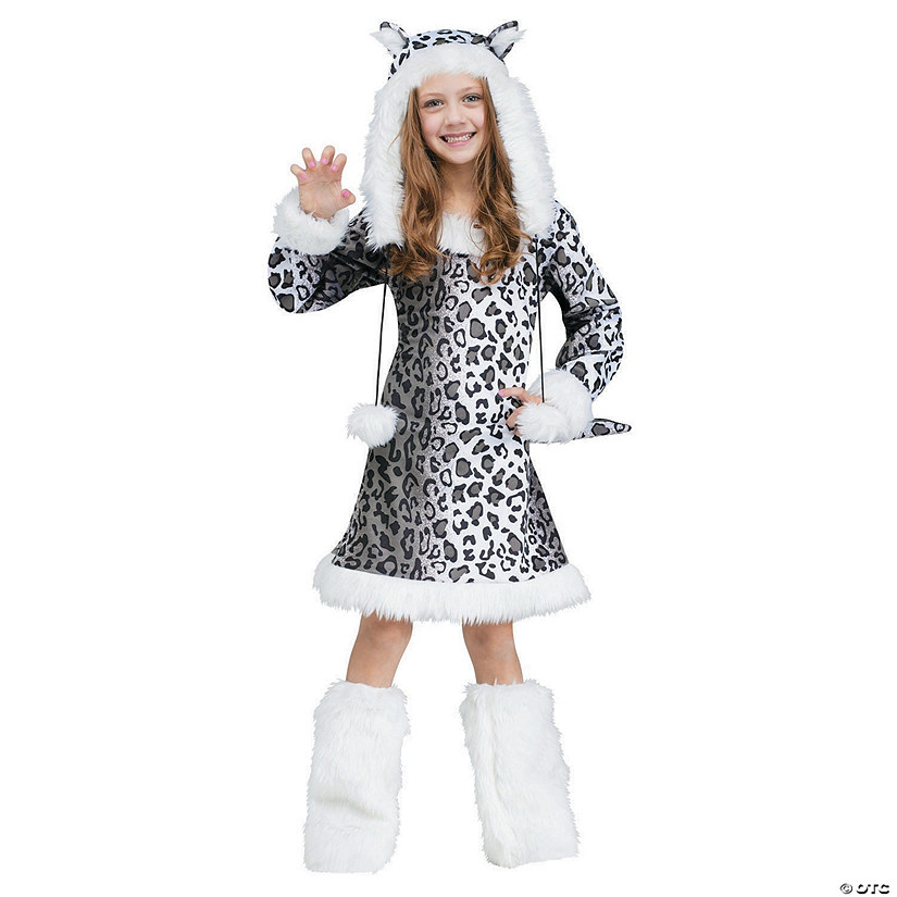 Girl's Snow Leopard Costume - Large Image