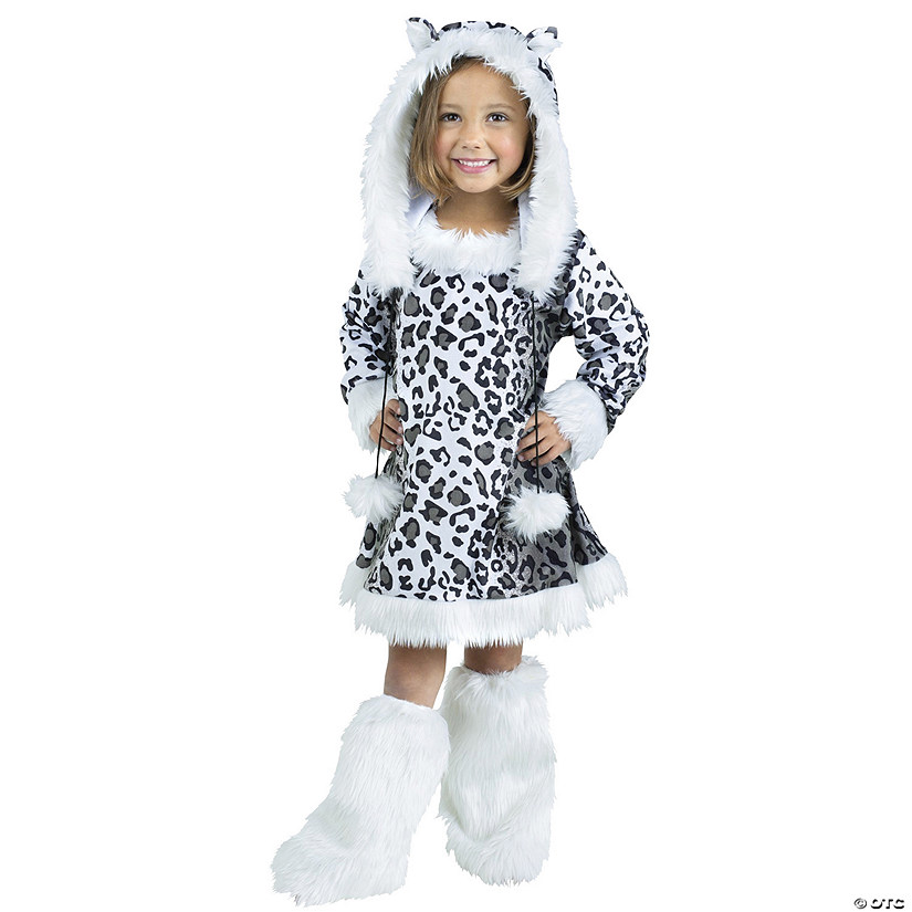 Girl's Snow Leopard Costume - Small Image