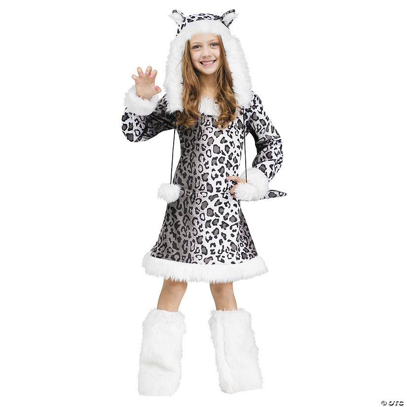 Girl's Snow Leopard Costume Image