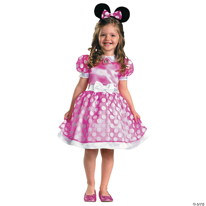 Girl's Toddler Pink Classic Minnie Mouse Costume - 3T-4T Image