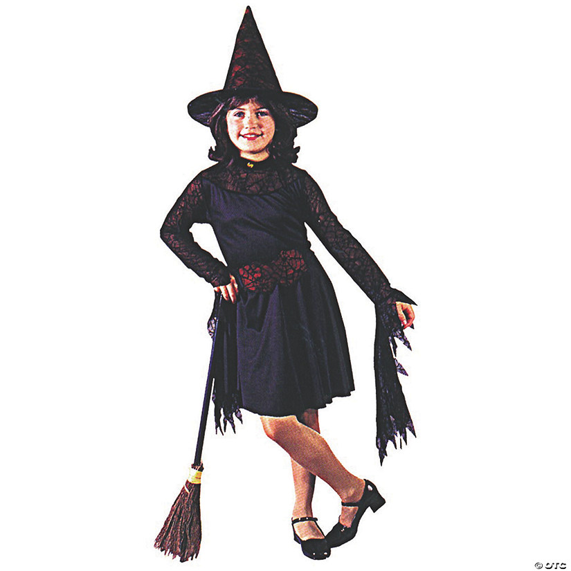 Girl's Witch Of The Web Costume - Medium Image