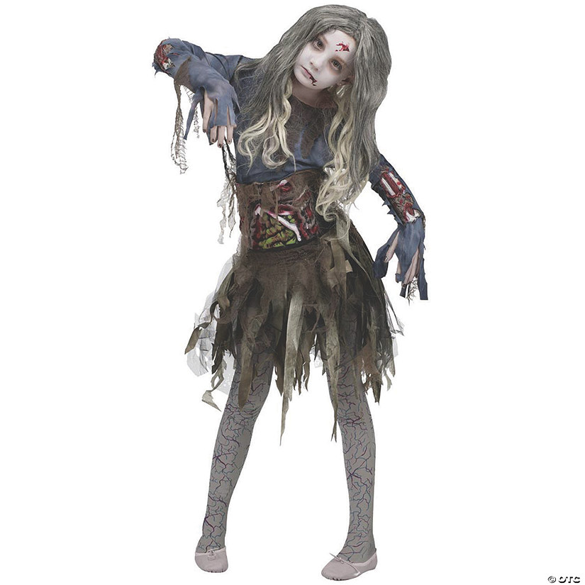 Girl's Zombie Halloween Costume - Medium Image