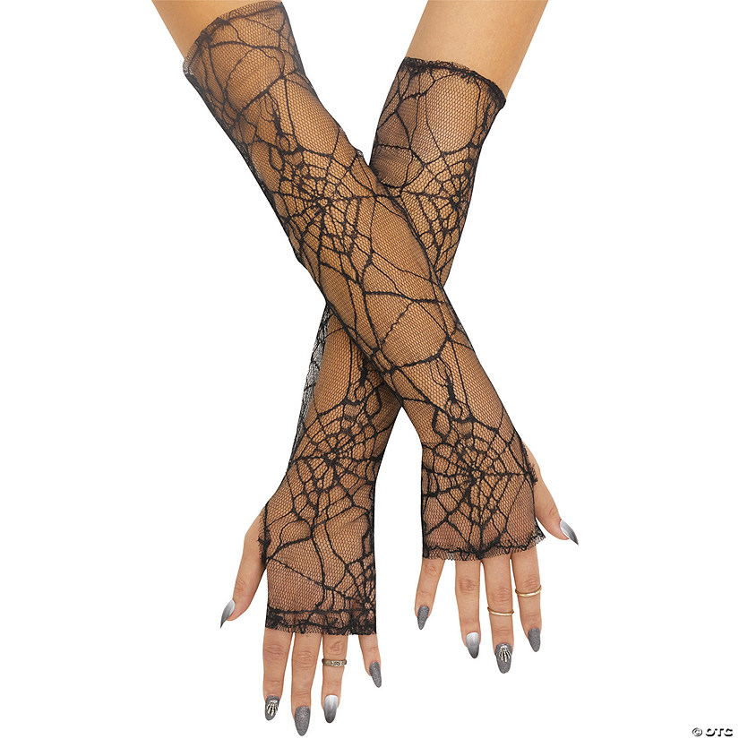 Gloves Fingerless Spiderweb Lace Image