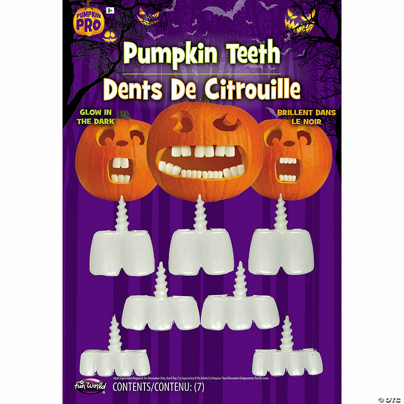 Glow-in-the-Dark Buck Teeth Pumpkin Decorating Image