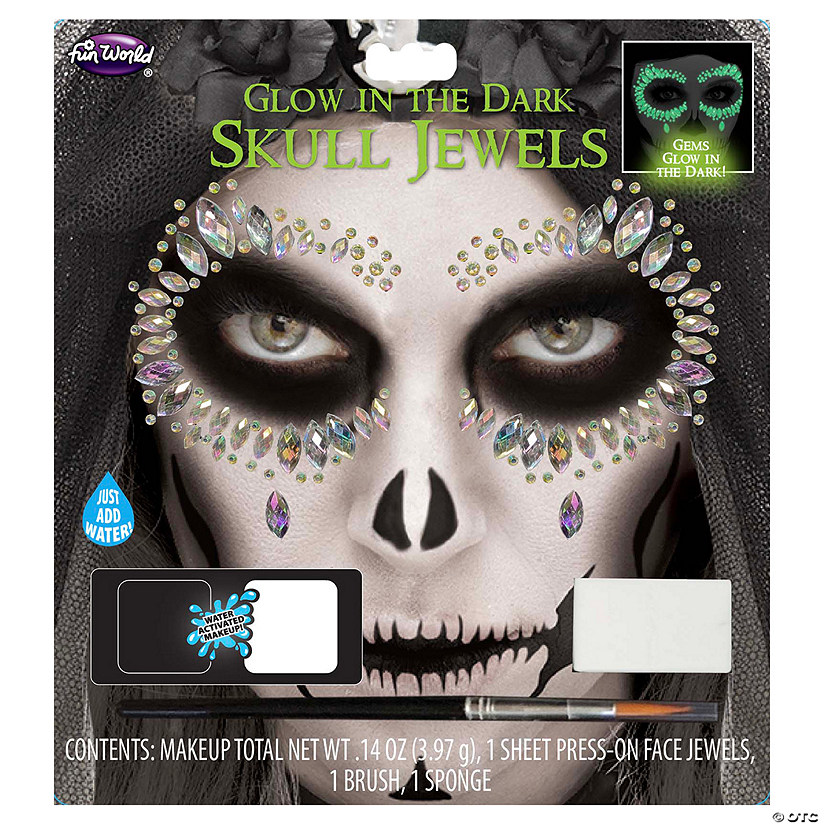 Glow-in-the-Dark Skull Jewels Makeup Kit Image