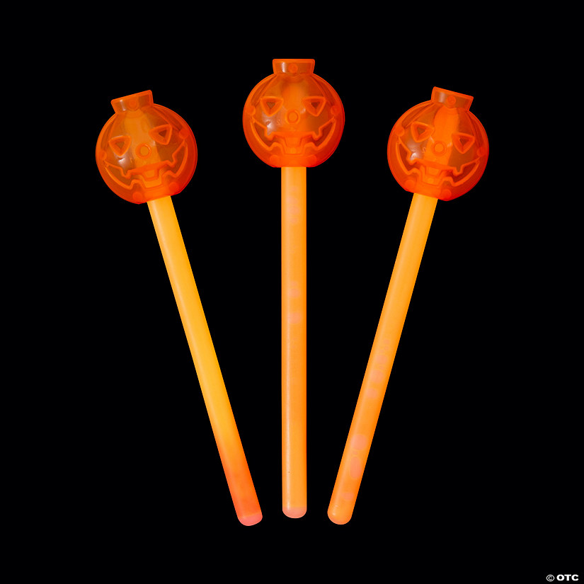 Glow Jack-O&amp;#8217;-Lantern Wands - 12 Pc. Image