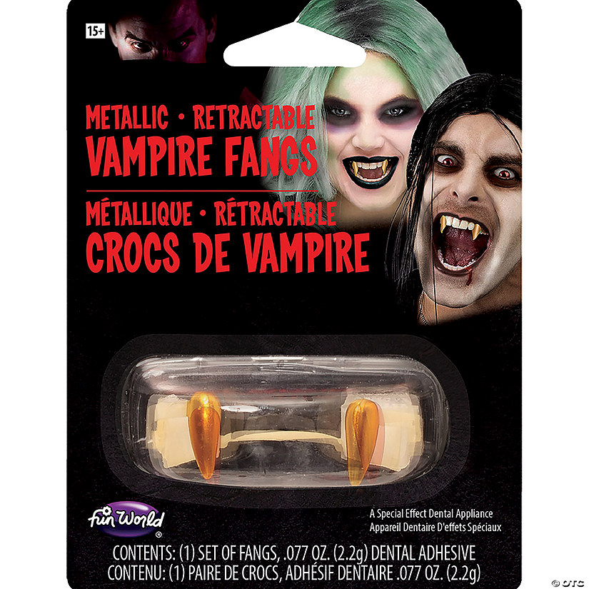 Gold Metallic Retractable Fangs Image
