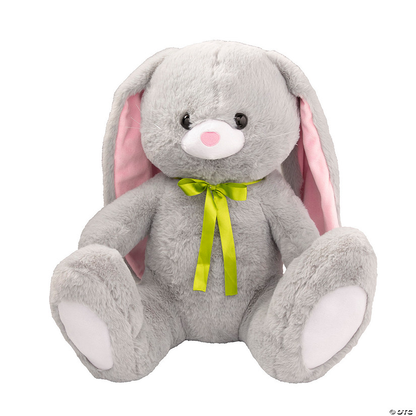Gray Long Ear Stuffed Easter Bunny Image