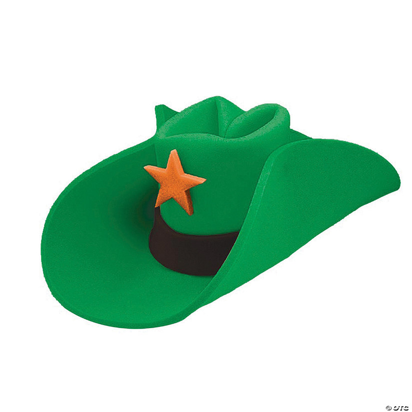 Green Foam 40-Gallon Hat with Orange Star Image