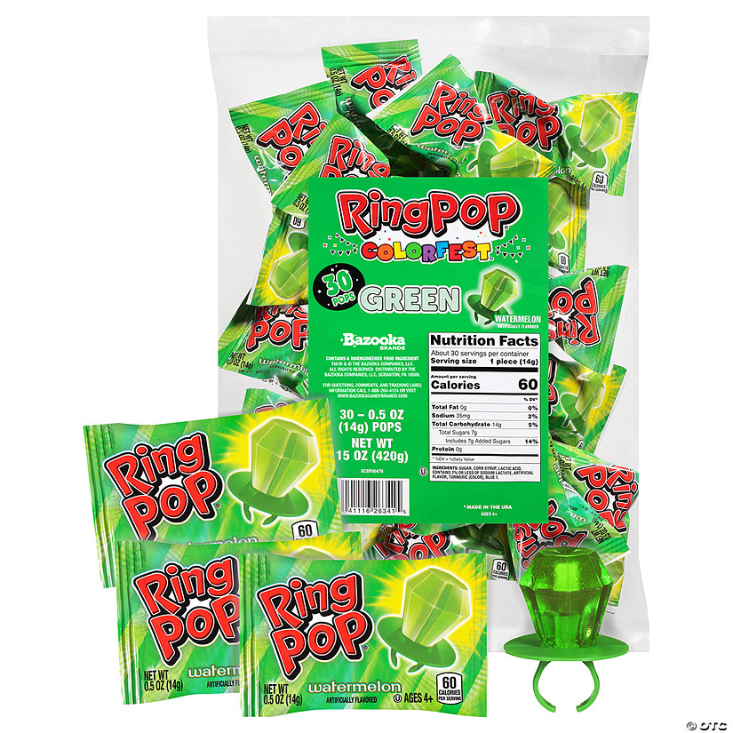 Green Ring Pops&lt;sup&gt;&amp;#174;&lt;/sup&gt; - 30 Pc. Image