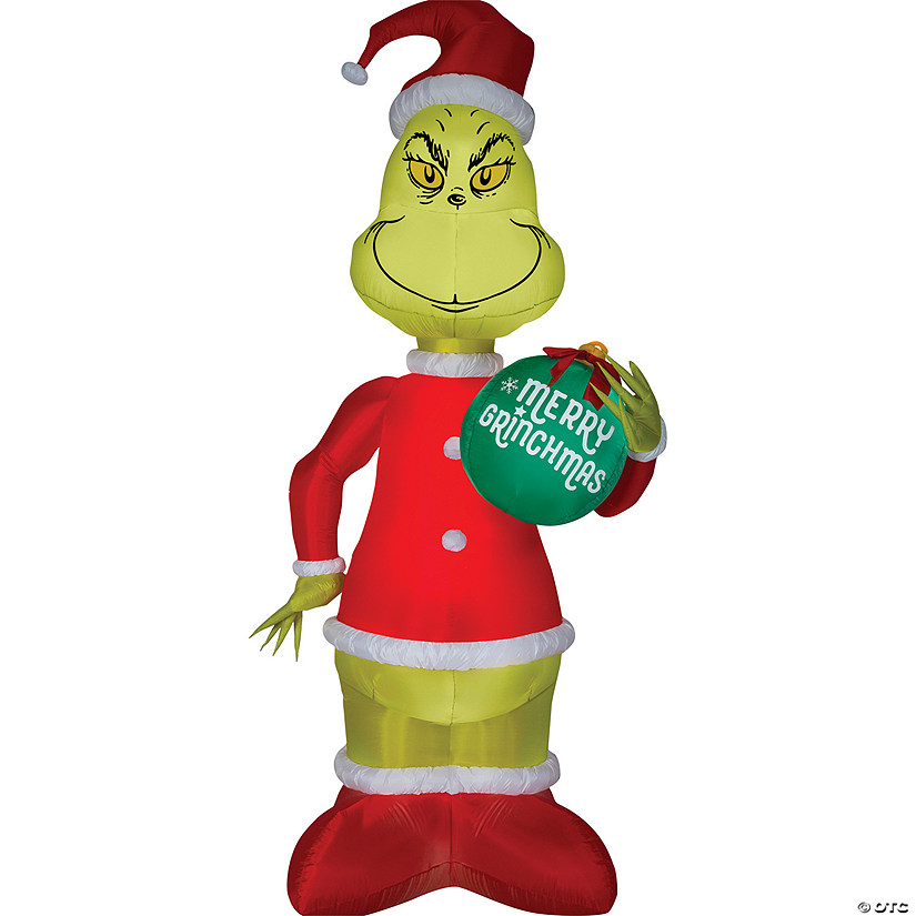 Grinch With Ornament Airblown Image