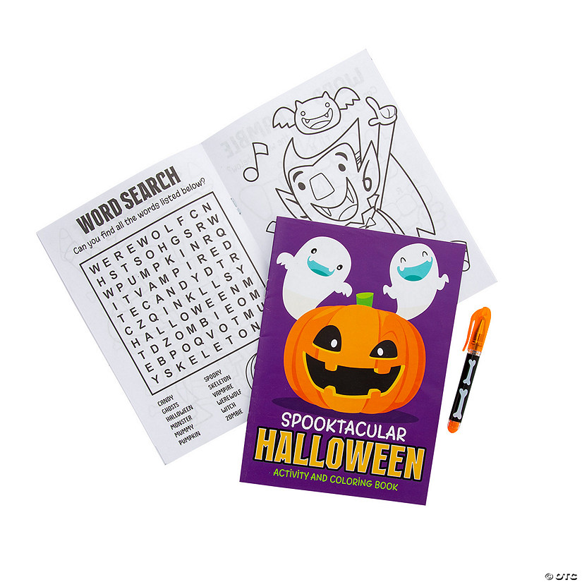 Halloween Activity Books with Mini Pens - 12 Pc. Image