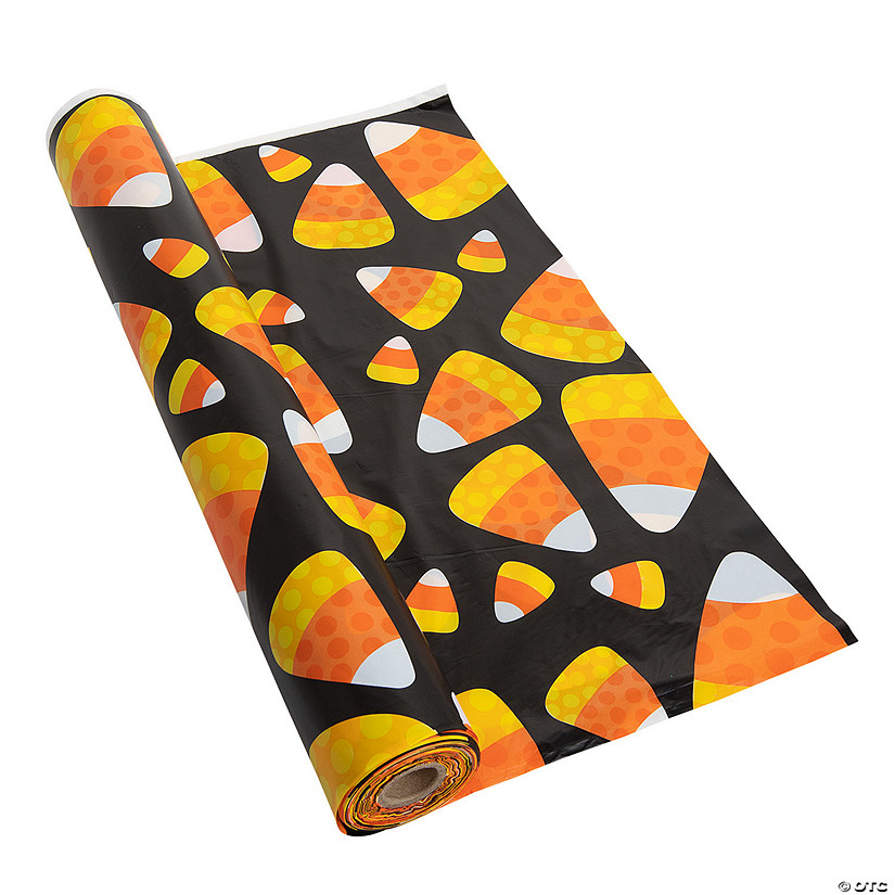 Halloween Candy Corn Plastic Tablecloth Roll Image