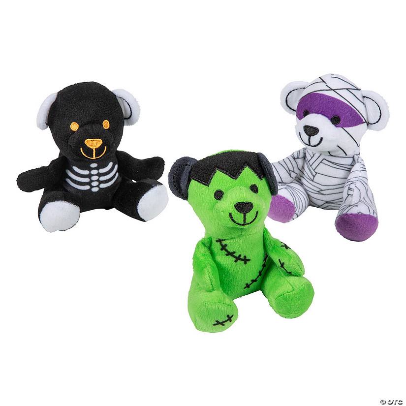 Halloween Character Stuffed Bears - 12 Pc. Image