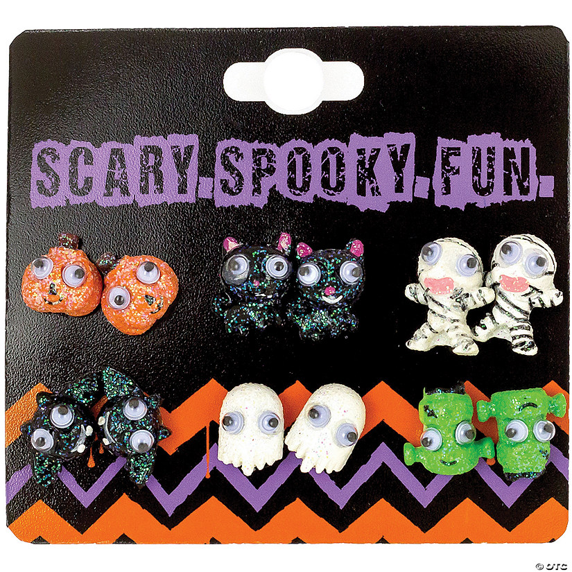 Halloween Googly Eye Spooky Character Earrings Image
