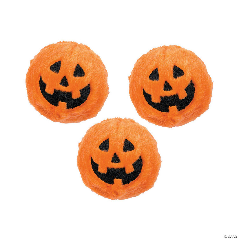 Halloween Jack-O&#8217;-Lantern Stuffed Bouncy Balls - 12 Pc. Image