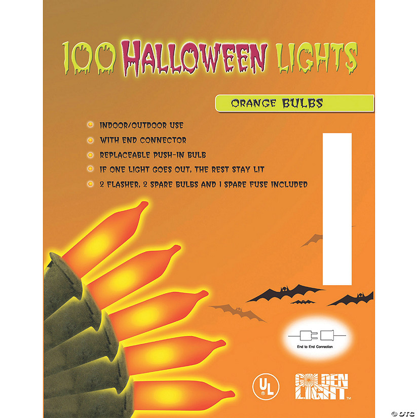Halloween Lights Orange 100-Count Image