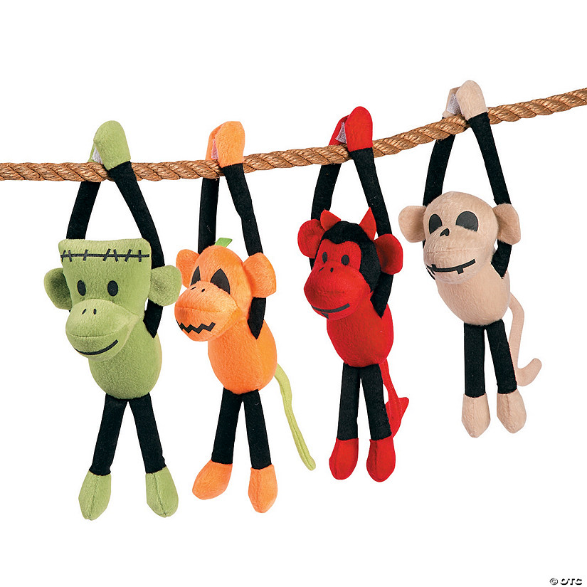 Halloween Long Arm Stuffed Sock Monkeys - 12 Pc. Image