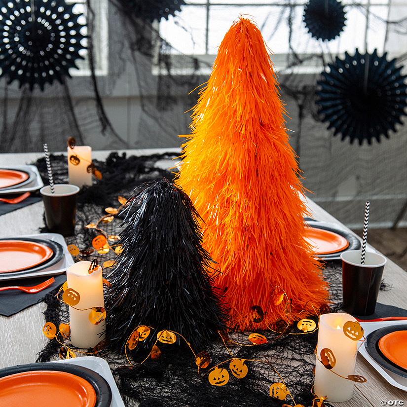 Halloween Orange &amp; Black Trees &amp; Jack-O'-Lantern Garland Set - 3 Pc. Image