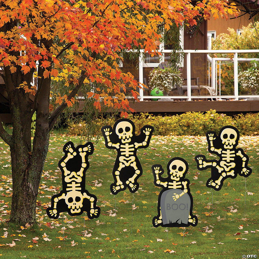 Halloween Skeleton Yard Signs - 4 Pc. Image
