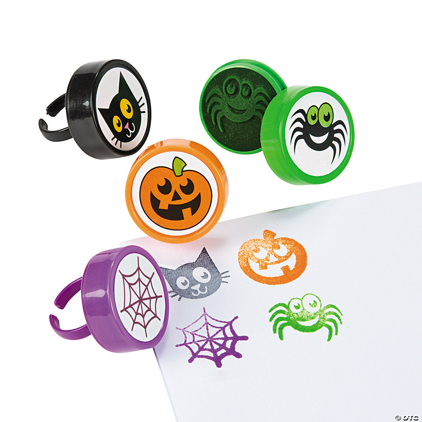 Halloween Stamper Rings - 24 Pc. Image