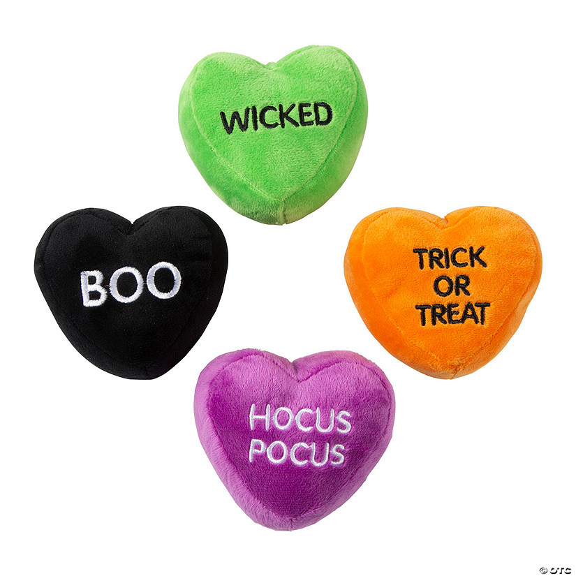 Halloween Stuffed Conversation Hearts - 12 Pc. Image