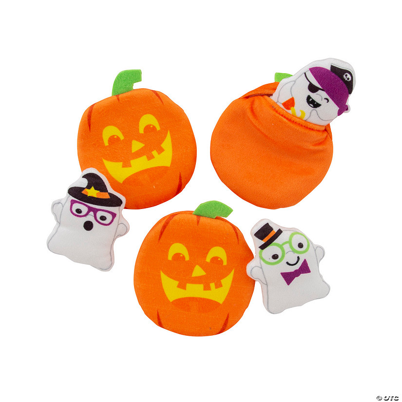 Halloween Stuffed Pocket Pumpkins with Ghosts - 12 Pc. Image