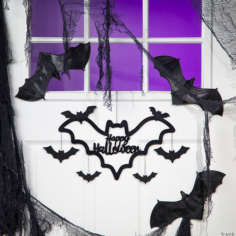 Happy Halloween Bat Wreath Image