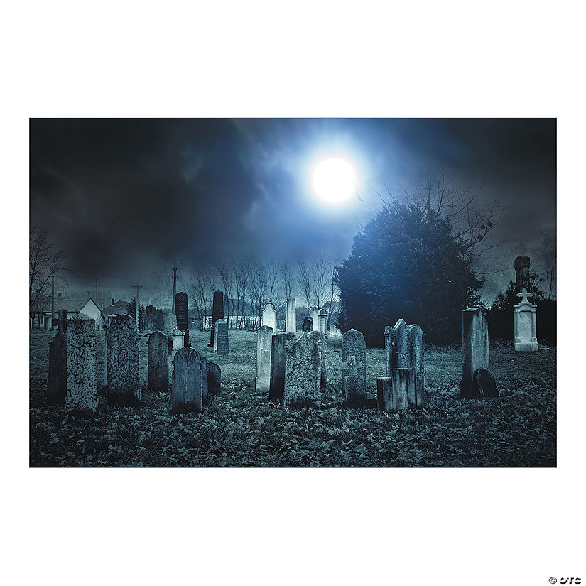 Haunted Cemetery Backdrop - 3 Pc. Image