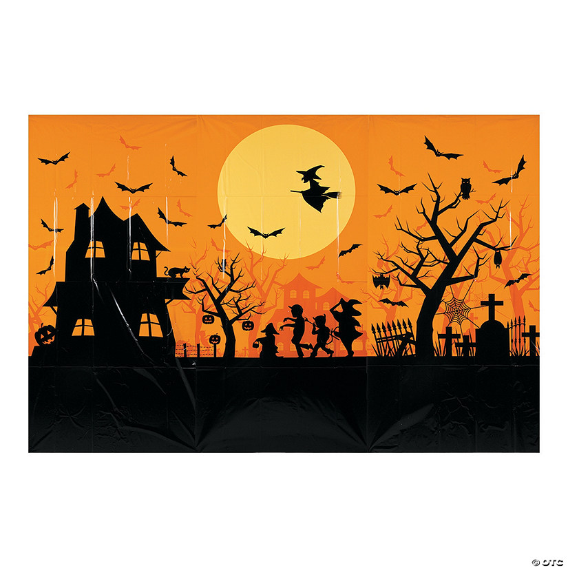 Haunted House Classic Backdrop Halloween Decoration - 3 Pc. Image