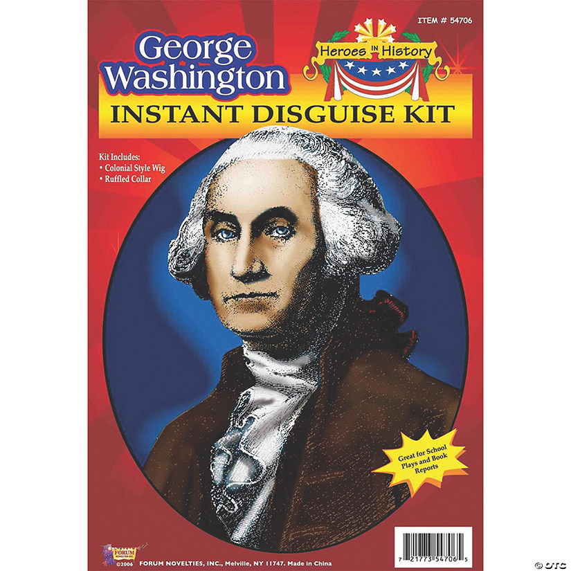 Heroes in History: George Washington Costume Wig & Collar Image