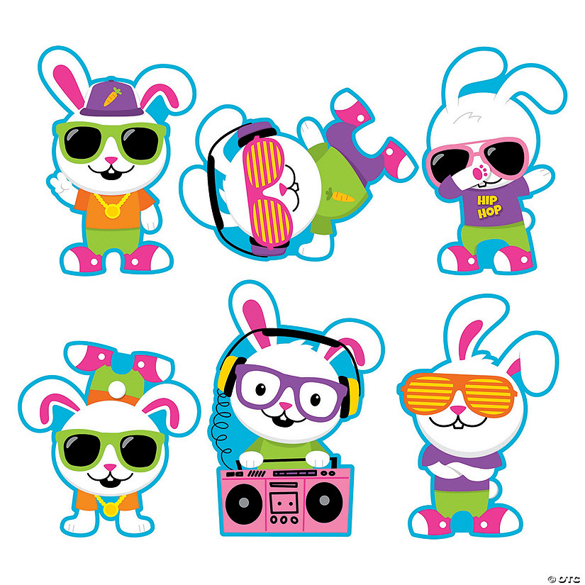 Hip Hop Easter Bunny Cutouts Image