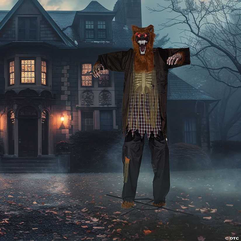 Huge Lighted and Animated Talking Werewolf Commercial Outdoor Halloween Decoration - 12' Image