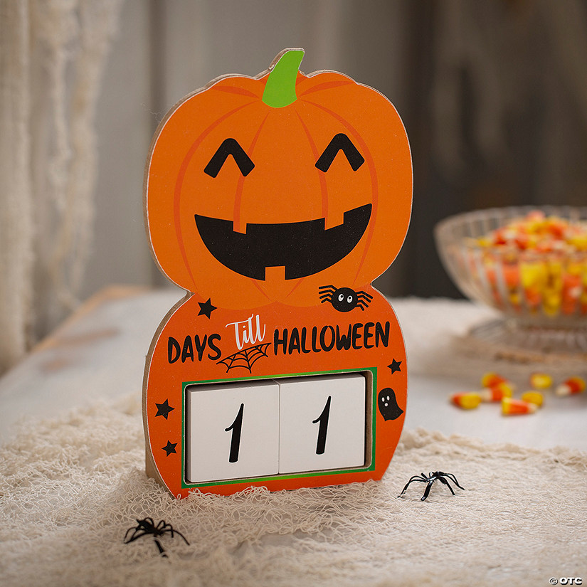 Jack-O&#8217;-Lantern Halloween Countdown Tabletop Sign Image