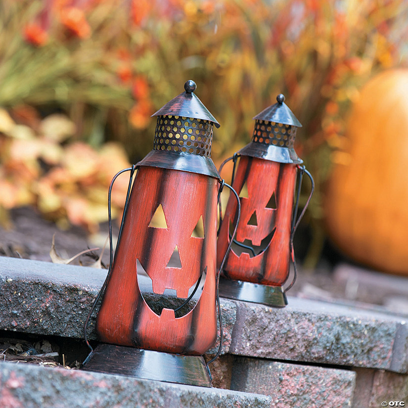 Jack-O&#8217;-Lantern Metal Lanterns Halloween Decorations Image