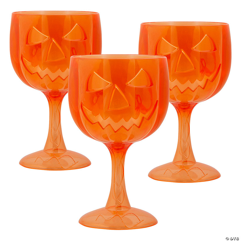 Jack-O&amp;#8217;-Lantern Plastic Goblets - 6 Pc. Image