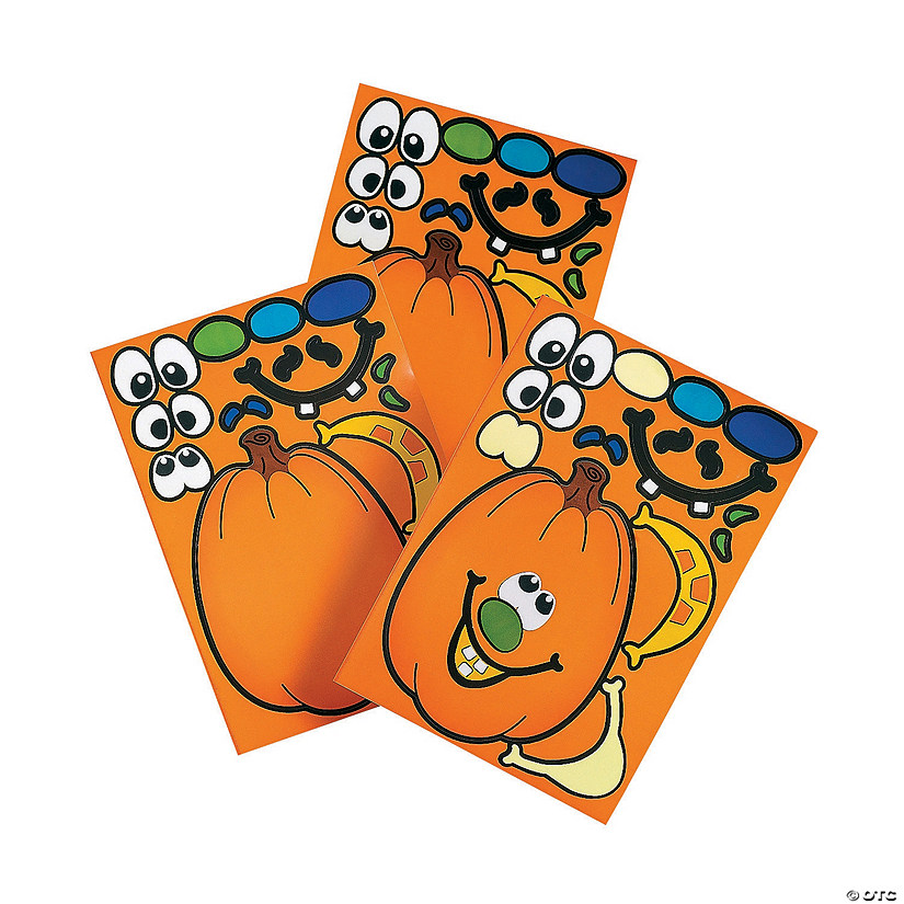 Jack-O&amp;#8217;-Lantern Sticker Sheets - 12 Pc. Image