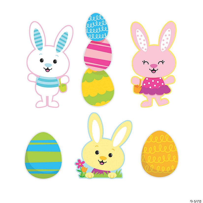 Jumbo Easter Bunny Cutouts - 6 Pc. Image