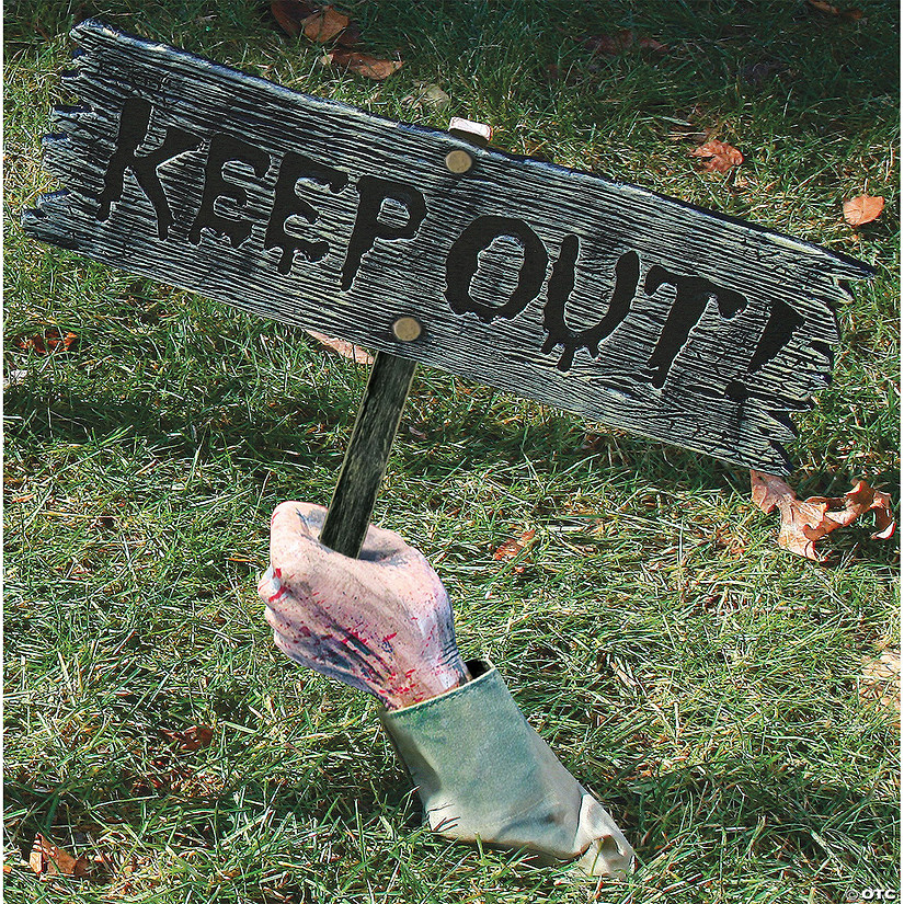 Keep Out Zombie Groundbreaker Sign Decoration Image
