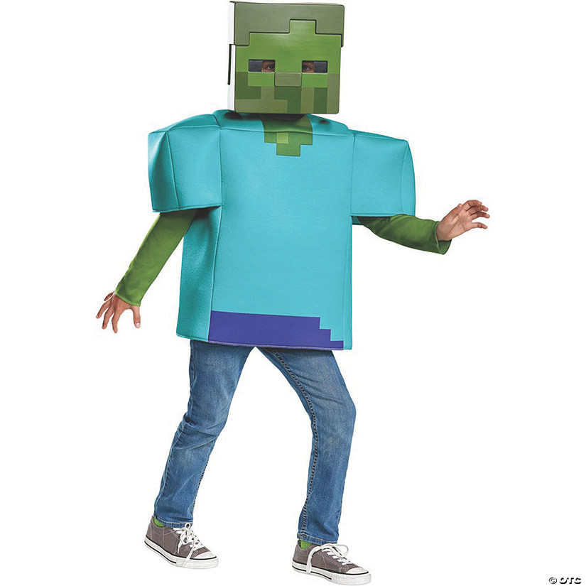 Kid&#8217;s Classic Minecraft Zombie Halloween Costume - Small Image