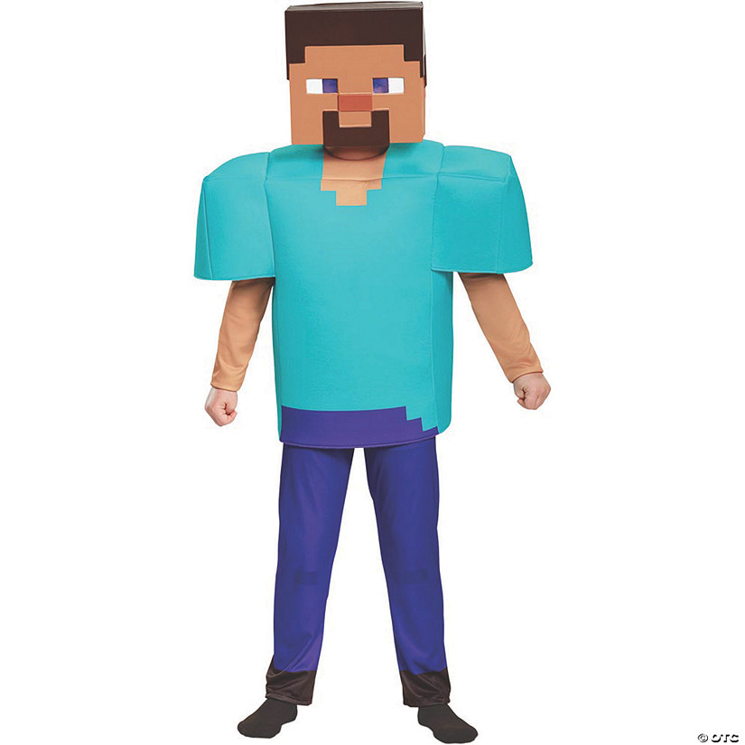 Kid&#8217;s Deluxe Minecraft Steve Halloween Costume - Sizes 10-12 Image