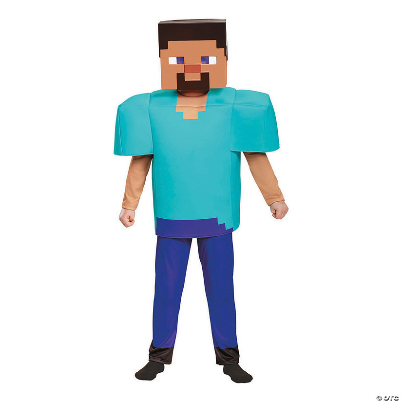 Kid&#8217;s Deluxe Minecraft Steve Halloween Costume - Sizes 7-8 Image