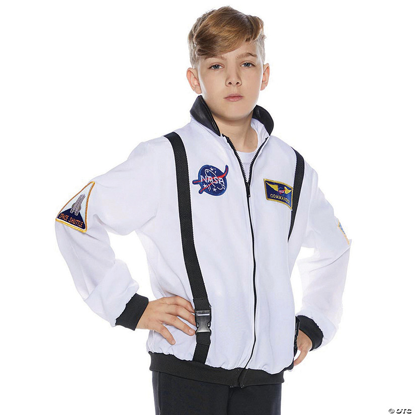 Kid&#8217;s White Astronaut Jacket Halloween Costume Image