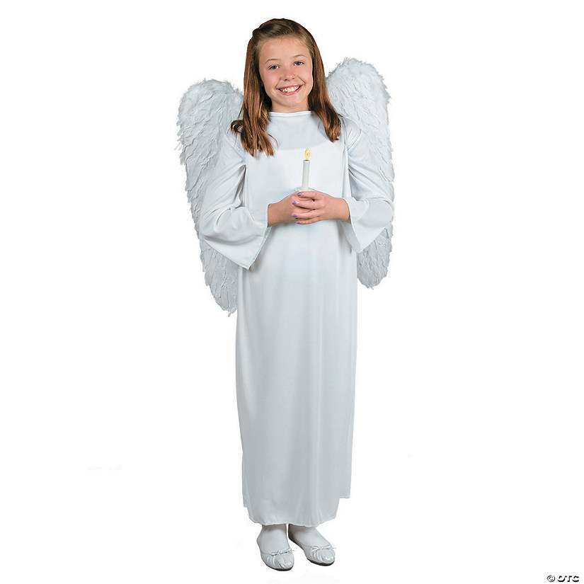 Kids Angel Costume with Wings & Candle - Large/Extra Large | Halloween ...