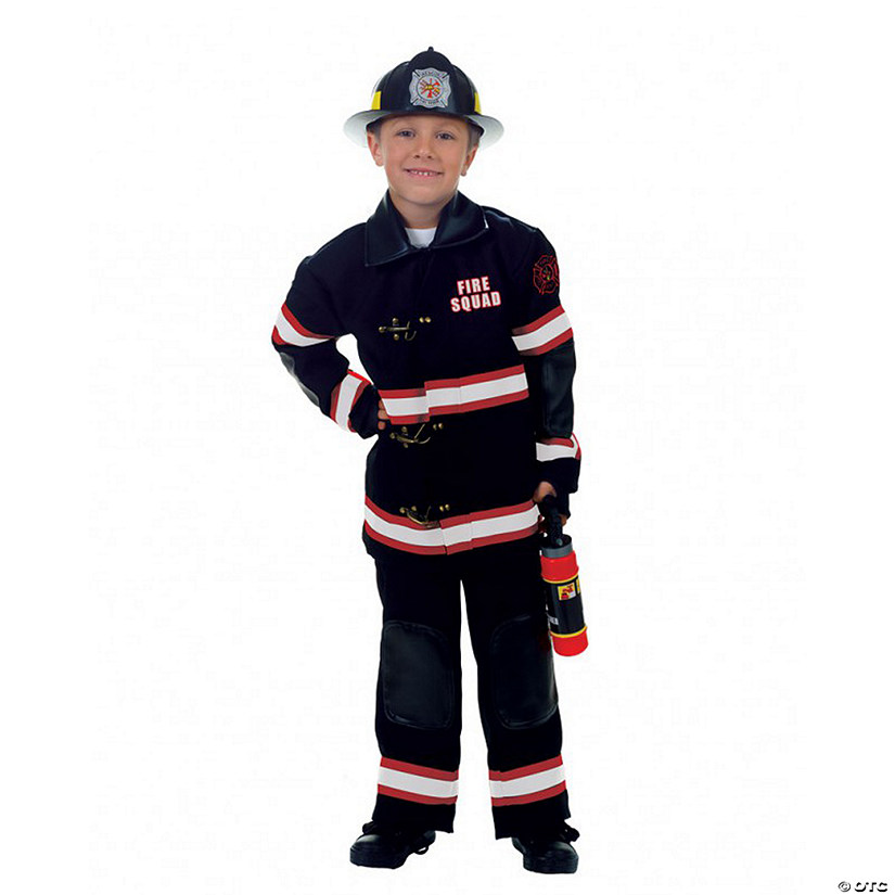 Kids Black Firefighter Helmet Image